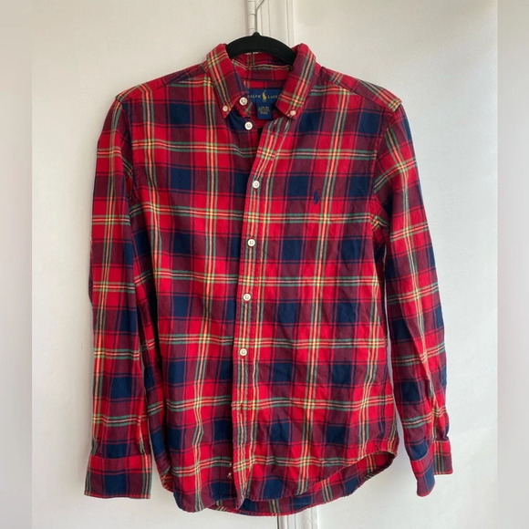 Ralph Lauren Plaid button down blue,red, yellow, green  size Large (14/16) - Picture 1 of 5